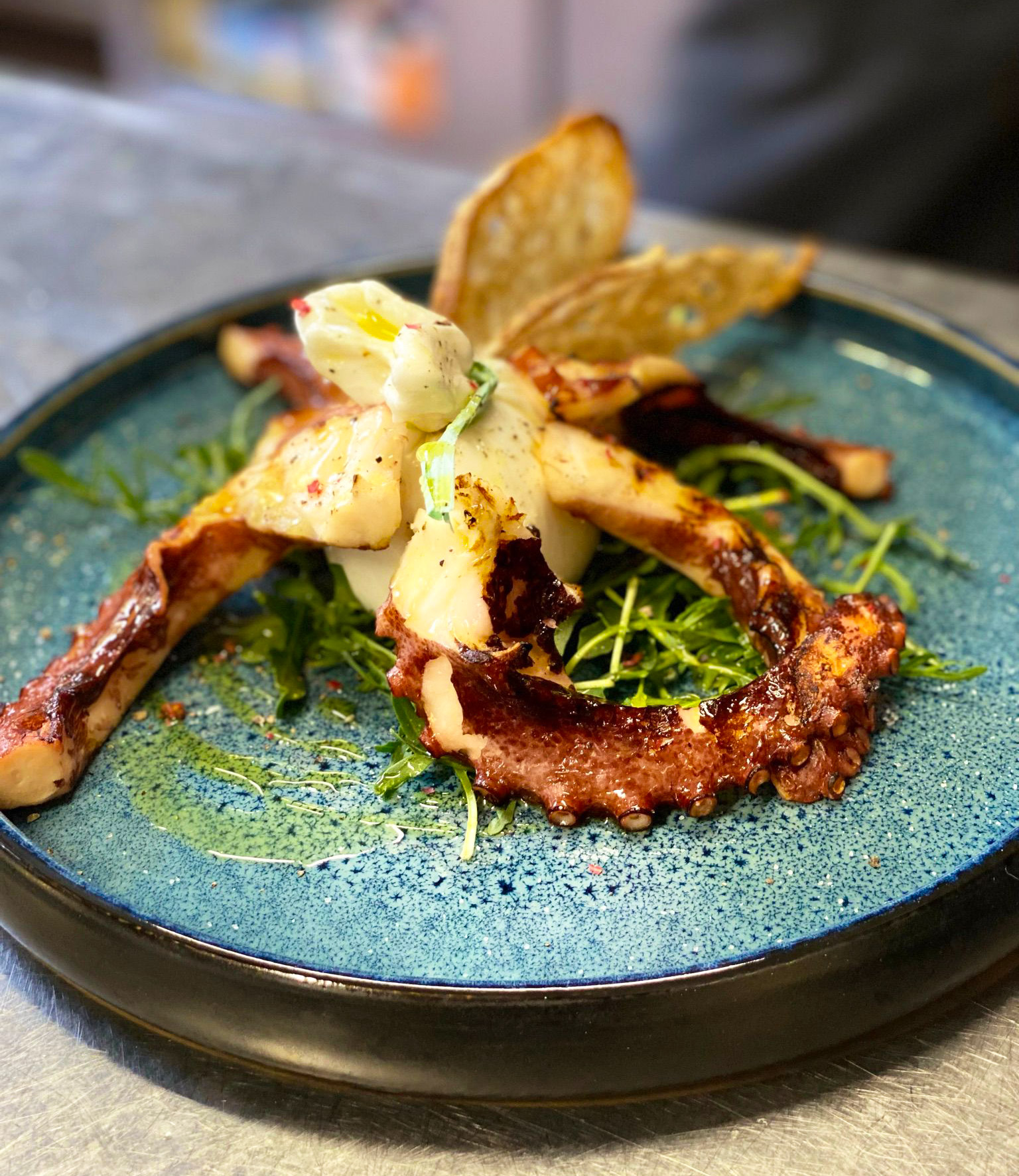 Polpo alla griglia con burrata